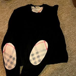 Burberry Cashmere Sweater - plaid elbow patches